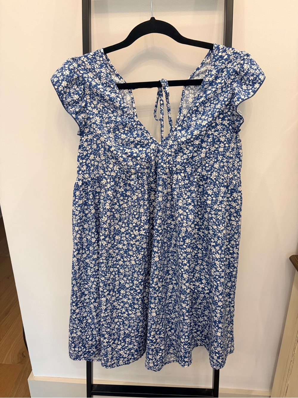 Blue Floral Tie-Back Sundress